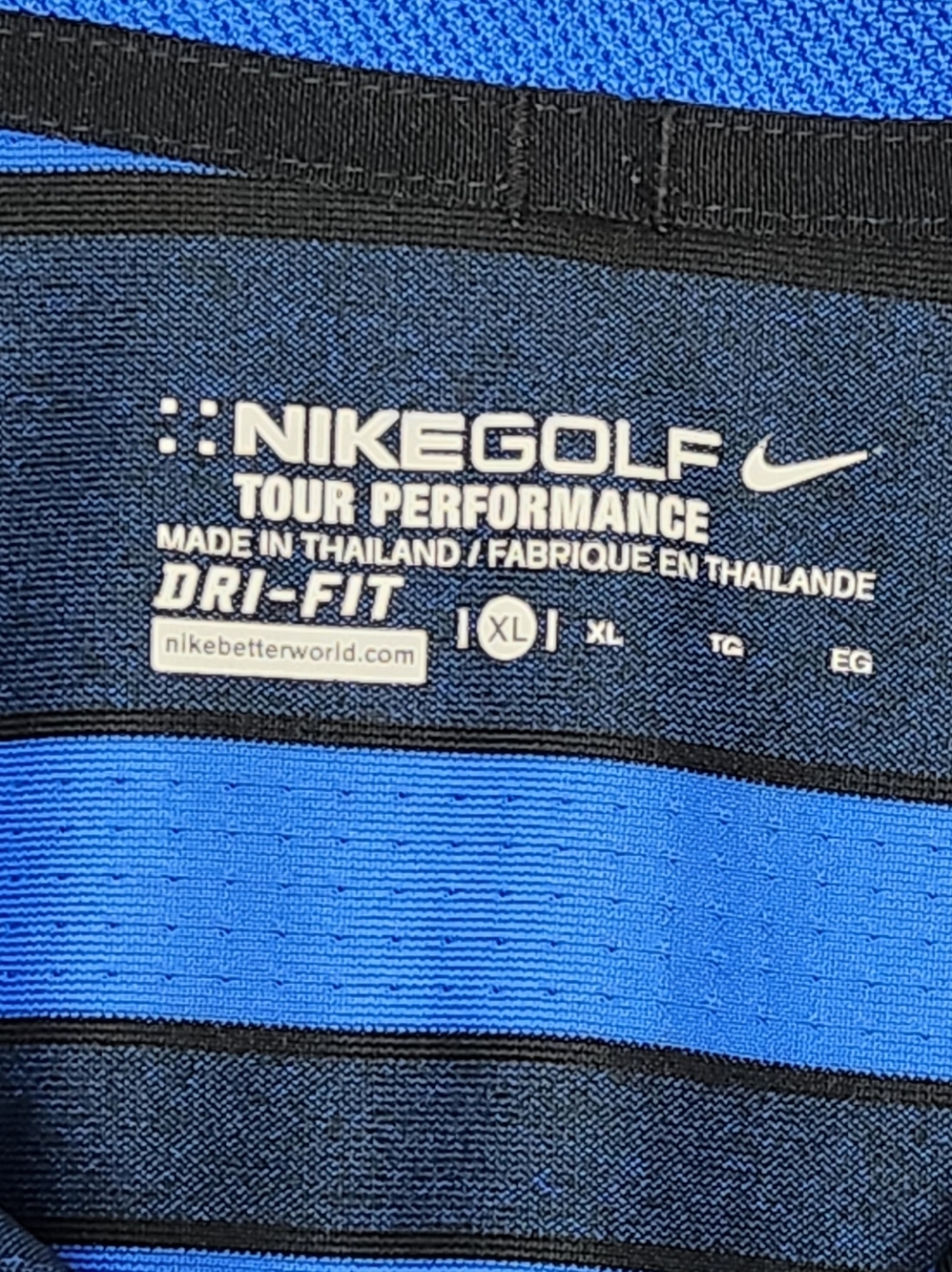 Nike Golf Dri-Fit Tour Performance Striped Polo Shirt. XL - Picture 6 of 7